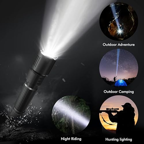 Miniatura 7 de AutoFeel Linterna táctica LED de 1000 lúmenes, luz de arma recargable para rifles, 3 modos de linterna Picatinny con soporte de linterna Picatinny e