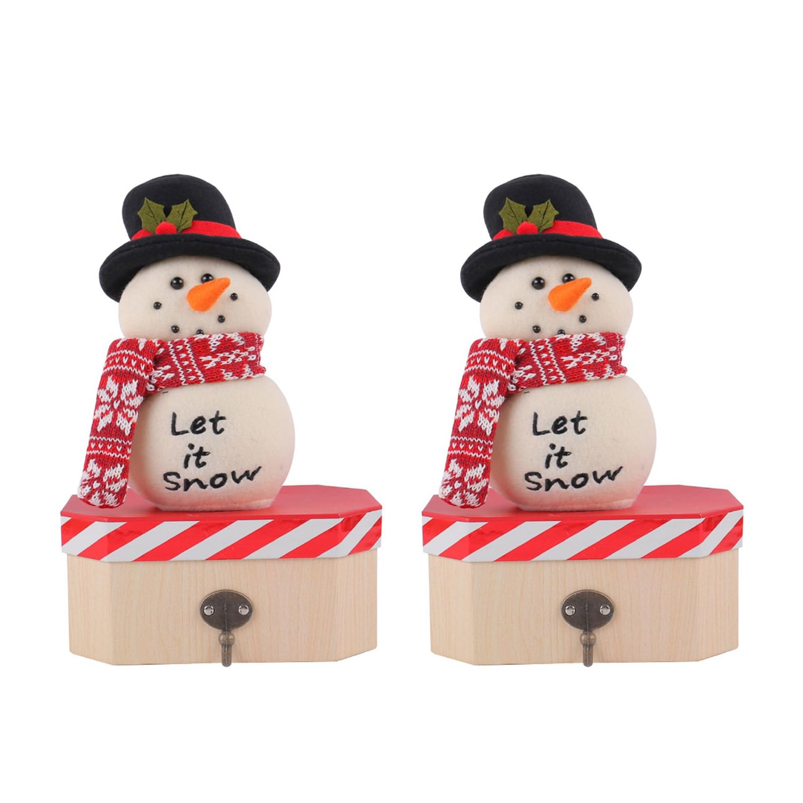 Buxuaaaa 2pcs Santa/Snowman Figurine Candy Box Chocolate Candies Storage Case Holiday Treat Container for Home Decoration Holiday Decoration