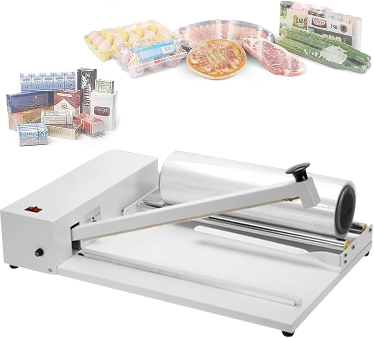 Shrink Wrap Machine with Heat Gun, 18"/45cm Shrink Film Shrink Wrap Sealer Compatible with PVC POF Film, Film Wrapper for Food Book Box