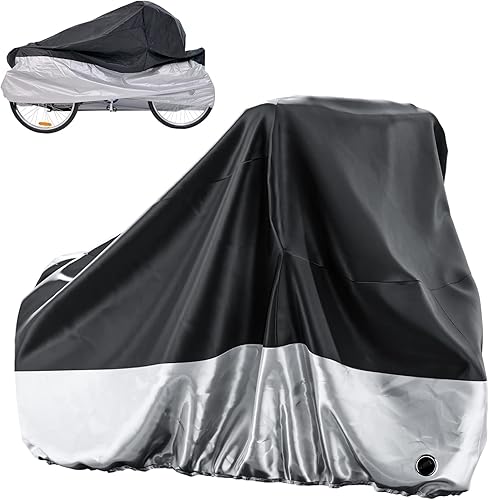 MOPHOTO Cubierta de bicicleta para adultos, cubierta de triciclo para almacenamiento de bicicletas al aire libre, cubierta impermeable resistente