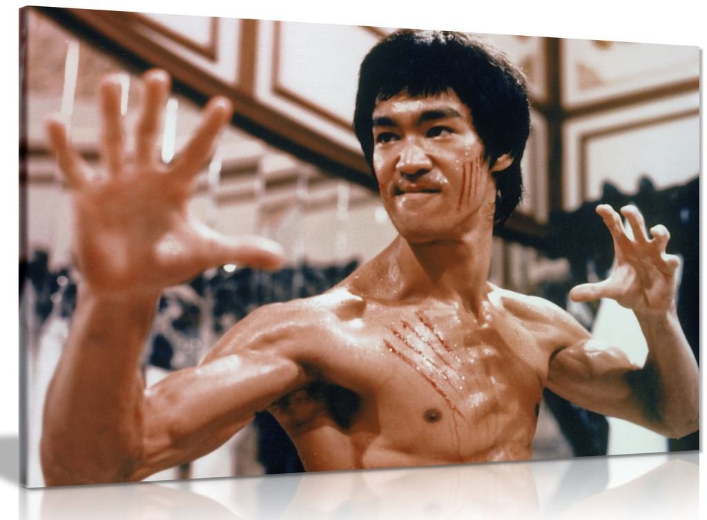 Bruce Lee Enter The Dragon Martial Arts Canvas Wall Art Picture Print (36x24in)