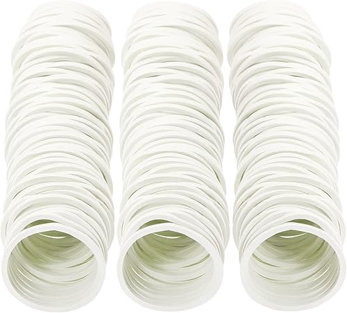 ONLYKXY 300 bandas blancas de goma natural, bandas elásticas suaves para el cabello, trenzas de cabello, anillo de goma (0.98 pulgadas)