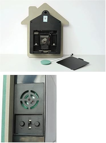 Miniatura 3 de TOMYEUS Reloj de pared para sala de estar de los niños, reloj de pared creativo de pájaros, cronometraje simple, color verde y azul, reloj de pared