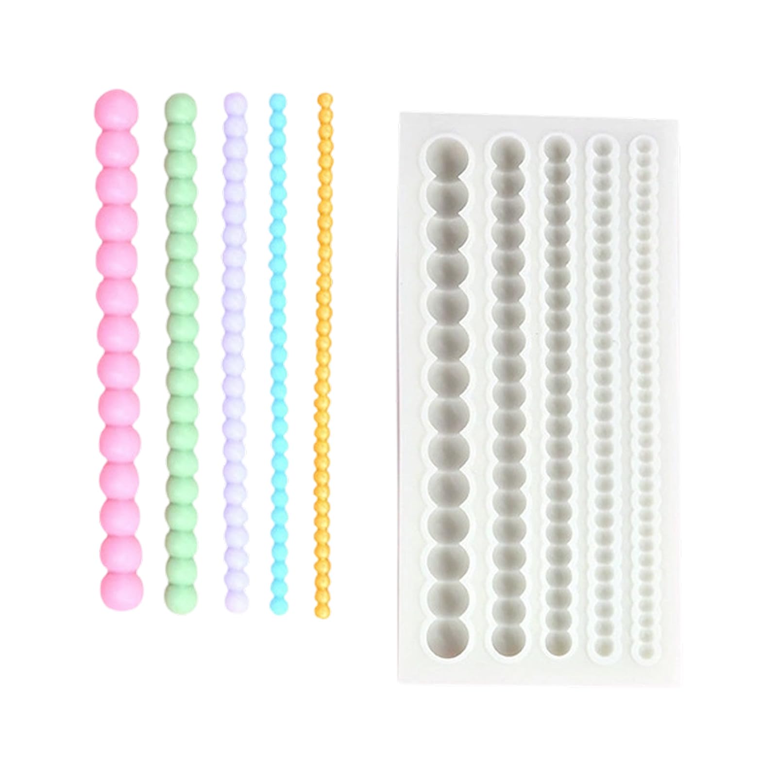 Coolhood B Silicone Raided Rope Pearls Chain Molds For Elegant Cake Order Decorating And Creative Plasters Clay Resin Chocolate Mold