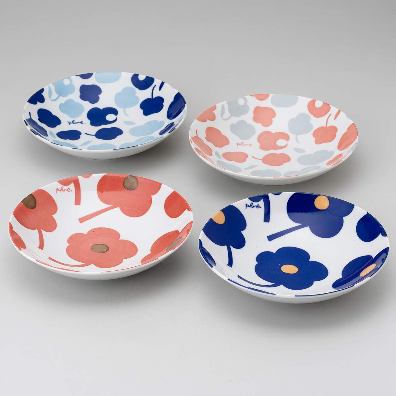 Amazon.co.jp: Plune. プルーン フラワー カレー皿 4枚セット 堀内