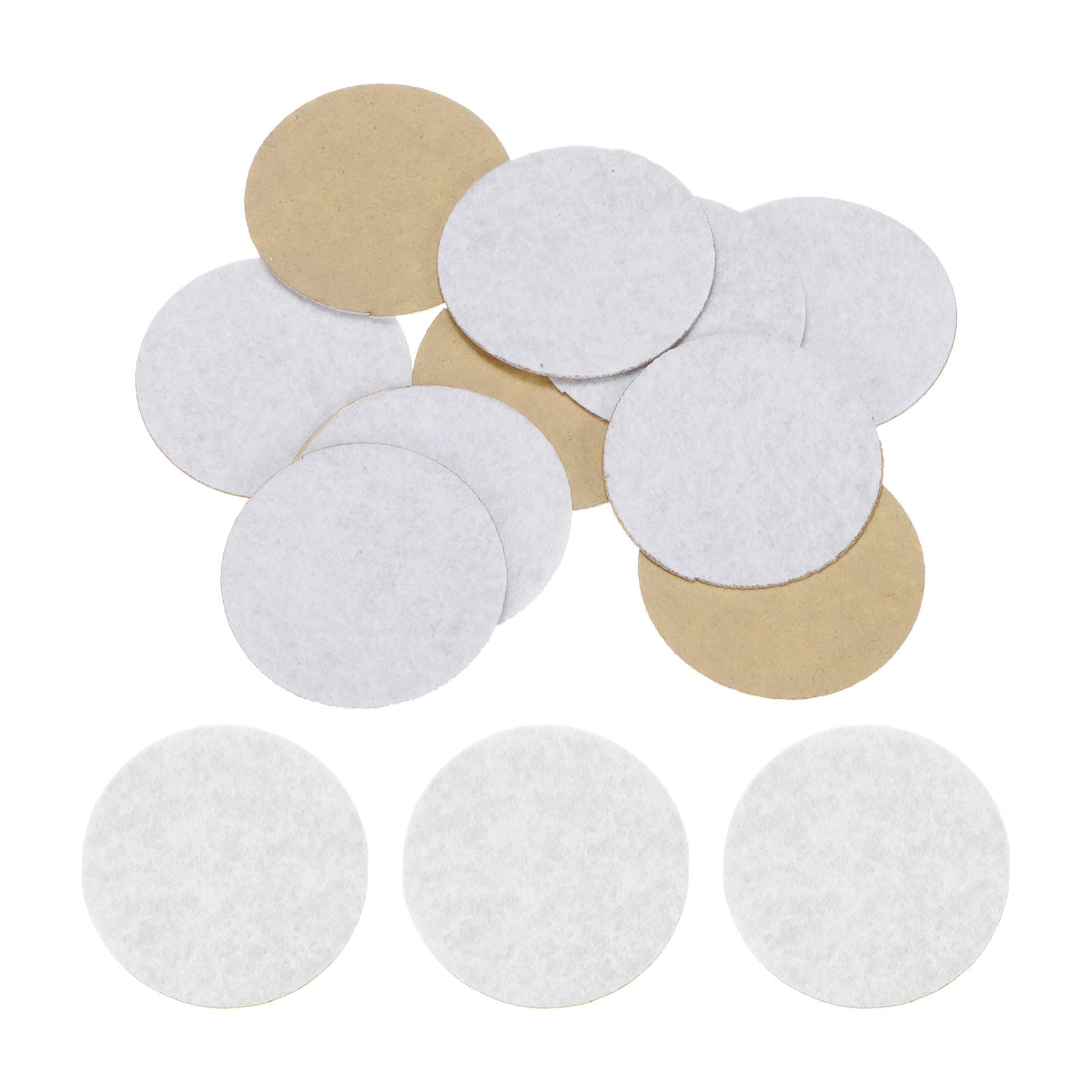 HARFINGTON 10pcs Round Adhesive Felt Circles, 38mm 1-1/2" Pre Cut Felt Craft Stickers Non-Woven Mini Felt Fabric Circles for DIY Sewing Handcraft Cut Projects Craft Finishing, White