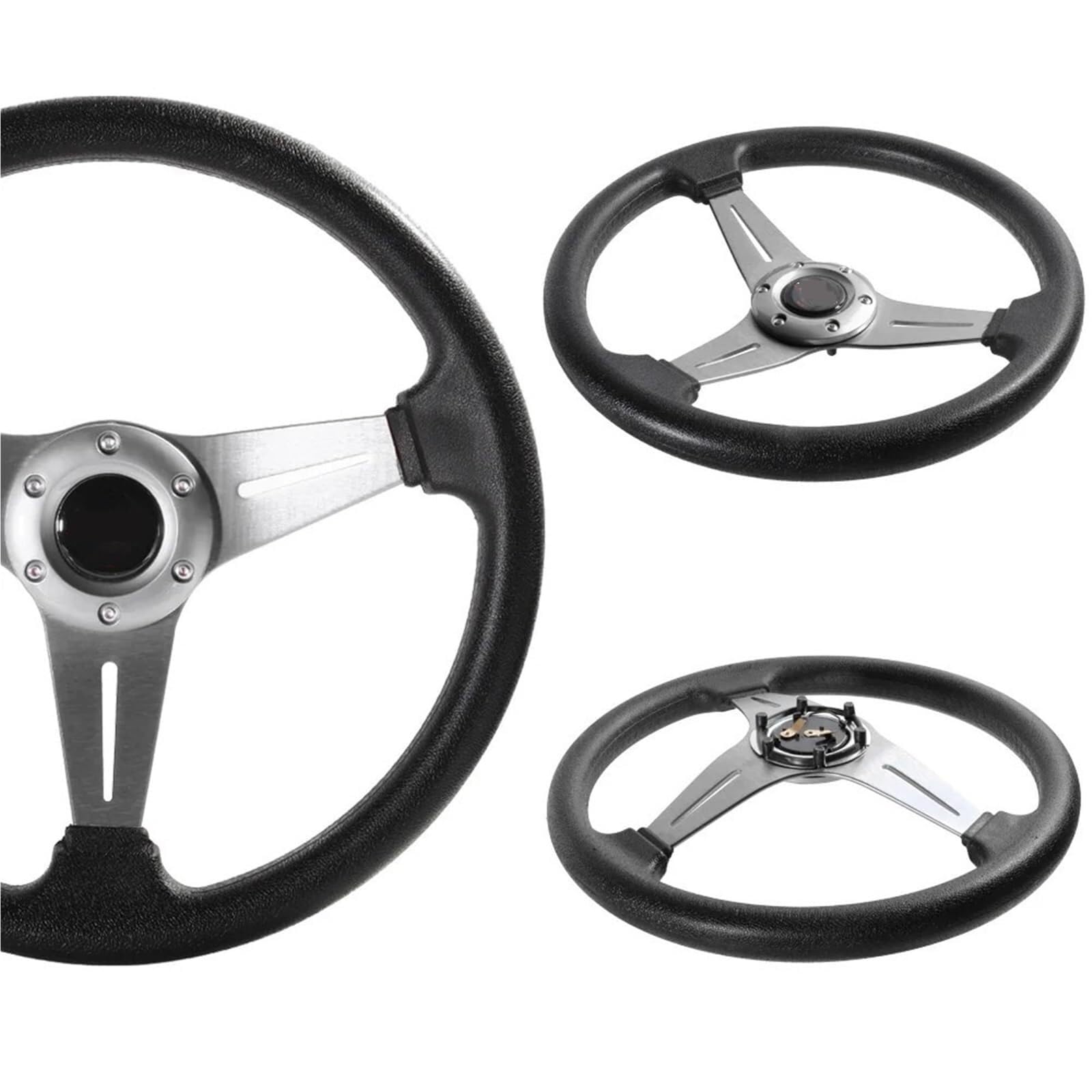 Sportlenkrad Car Racing Steeri 350 mm/14 Zoll Sport Aluminium + PU Drift Simulation Rennspiel(Blue)