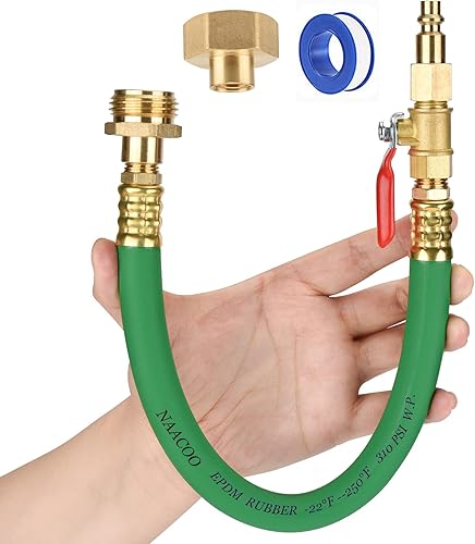 Kit de invierno RV y adaptador de soplado de aspersor con válvula de apagado compresor de aire de conexión rápida enchufe de agua