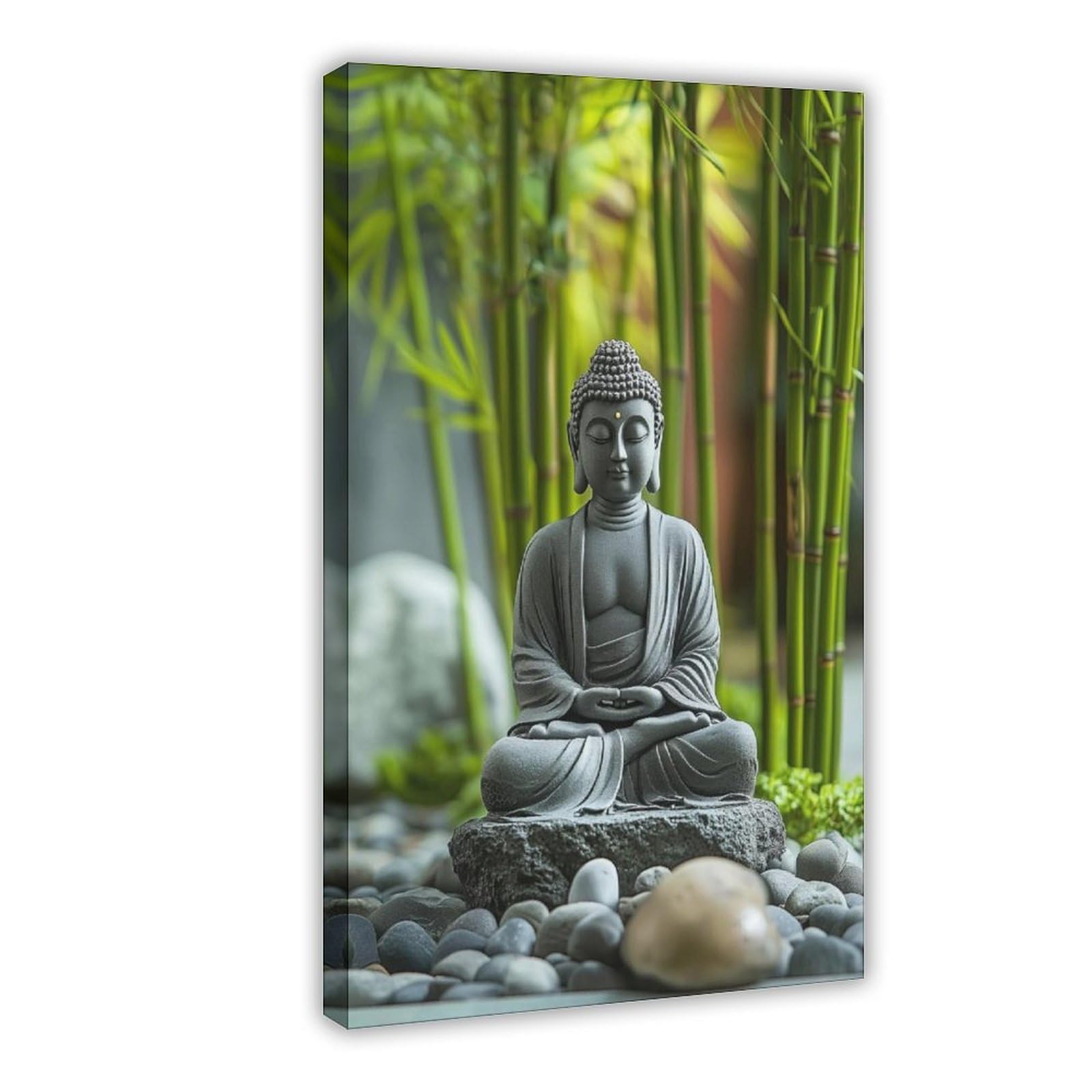 Lxwnze Frame-Style Zen Garden Buddha Statue For(39) Canvas Poster For Dorm Room Decor Gift