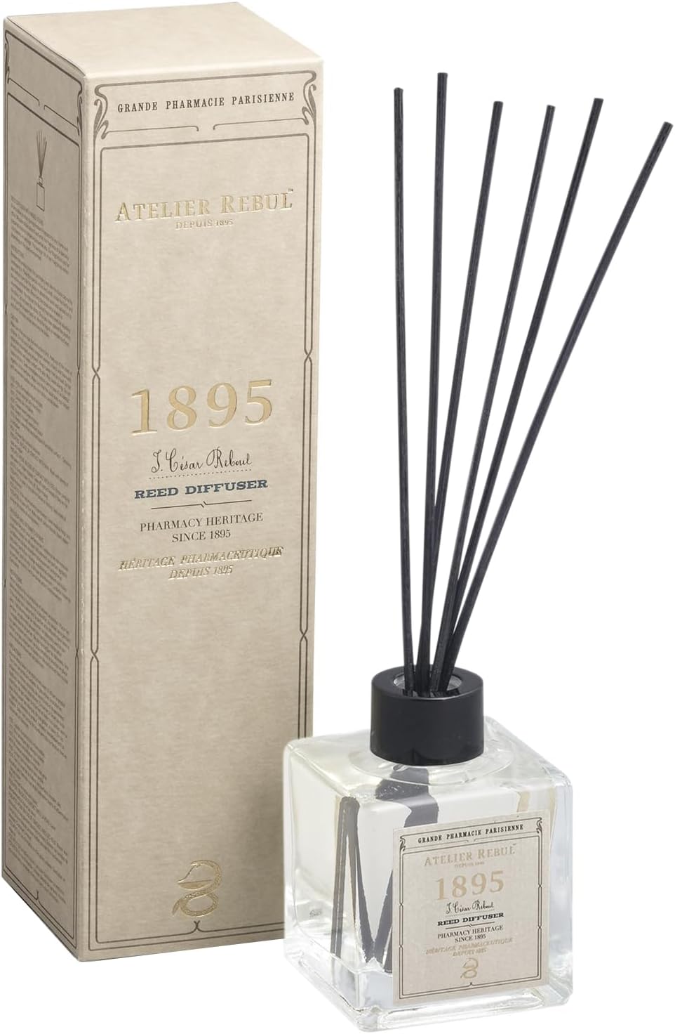 1895 Reed Diffuser 120ml - Citrus & Woody Aroma, Bergamot, Cardamom, Oakmoss Scent - Refreshing Home Fragrance, Lasts 6 Weeks