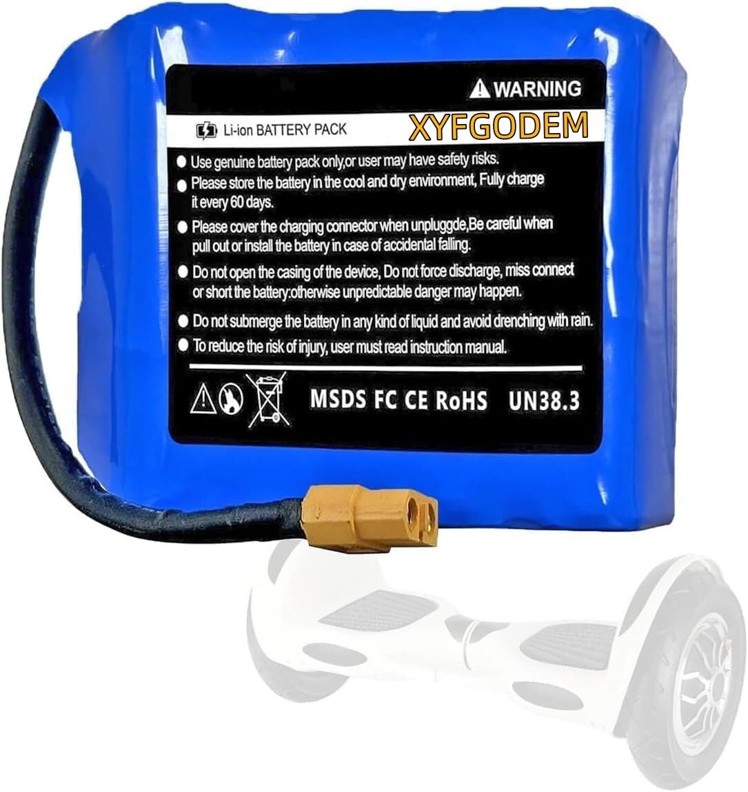 Batería de Litio Balance Car 25,2 V 4000 mAh, batería Twist 29,4, Paquete baterías PVC con Conector XT60 para Motor Scooter/Hoverboard