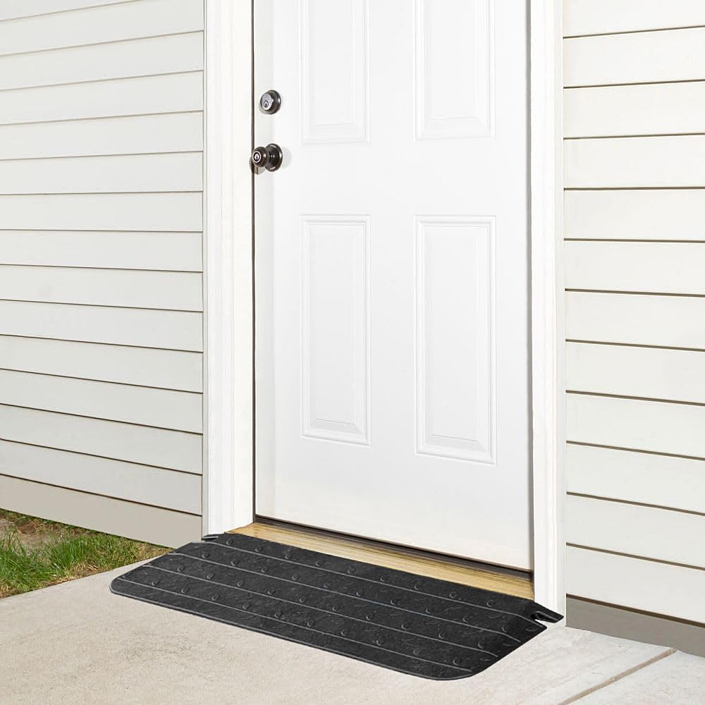 4 inch Rise Height Rubber Threshold Ramp,ramps for s for Home,Portable ramp,Handicap ramp,Threshold ramps for doorways for Scooters (Black 2)