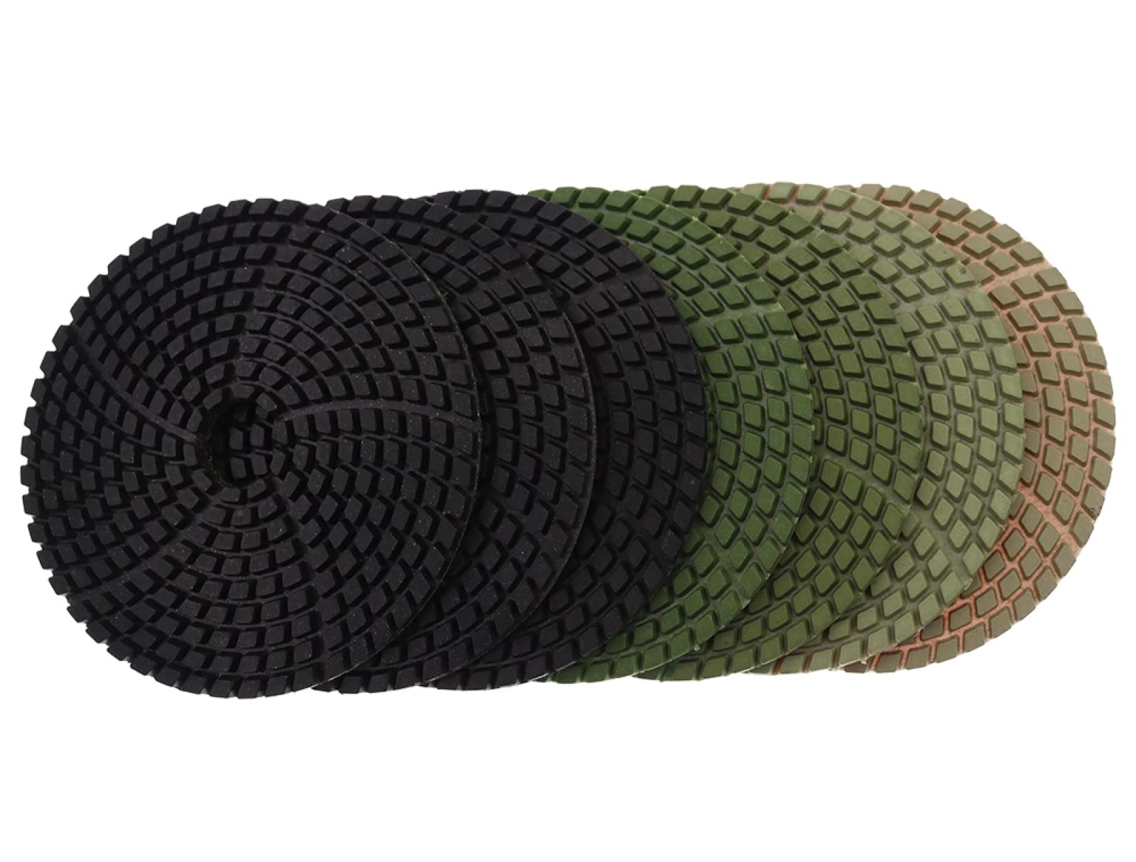 7 Unidades/juego De Almohadillas De Pulido De Diamante De 4 Pulgadas, Almohadilla De Pulido En Húmedo Tipo Giro De 100mm Para Disco De Molienda De Suelo De Hormigón De Granito Y Mármol,1500
