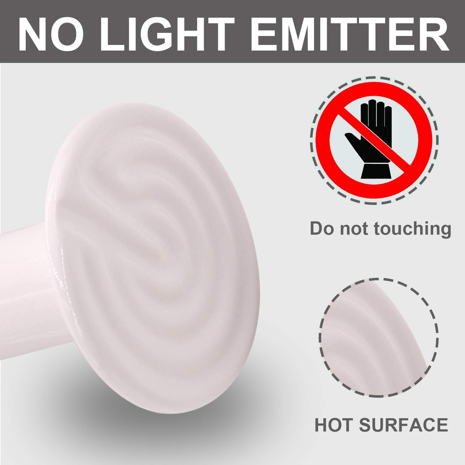 Reptile Heat Lamp Bulb -60W Ceramic Heat Emitter No Harm No Light Infrared Heater Lamp for Chicken Coop Lizard Aquarium Snake Outside Dogs Brooder 110V,White - image 2