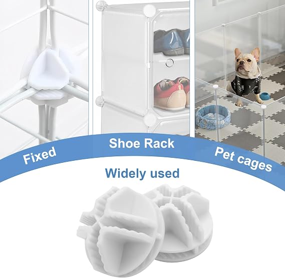 30 Pcs Plastic Wire Cube Connectors, Interlocking Connectors Plastic Cage, Shelving Connectors Wires White for Cube Storage