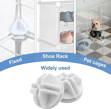 30 Pcs Plastic Wire Cube Connectors, Interlocking Connectors Plastic Cage, Shelving Connectors Wires White for Cube Storage