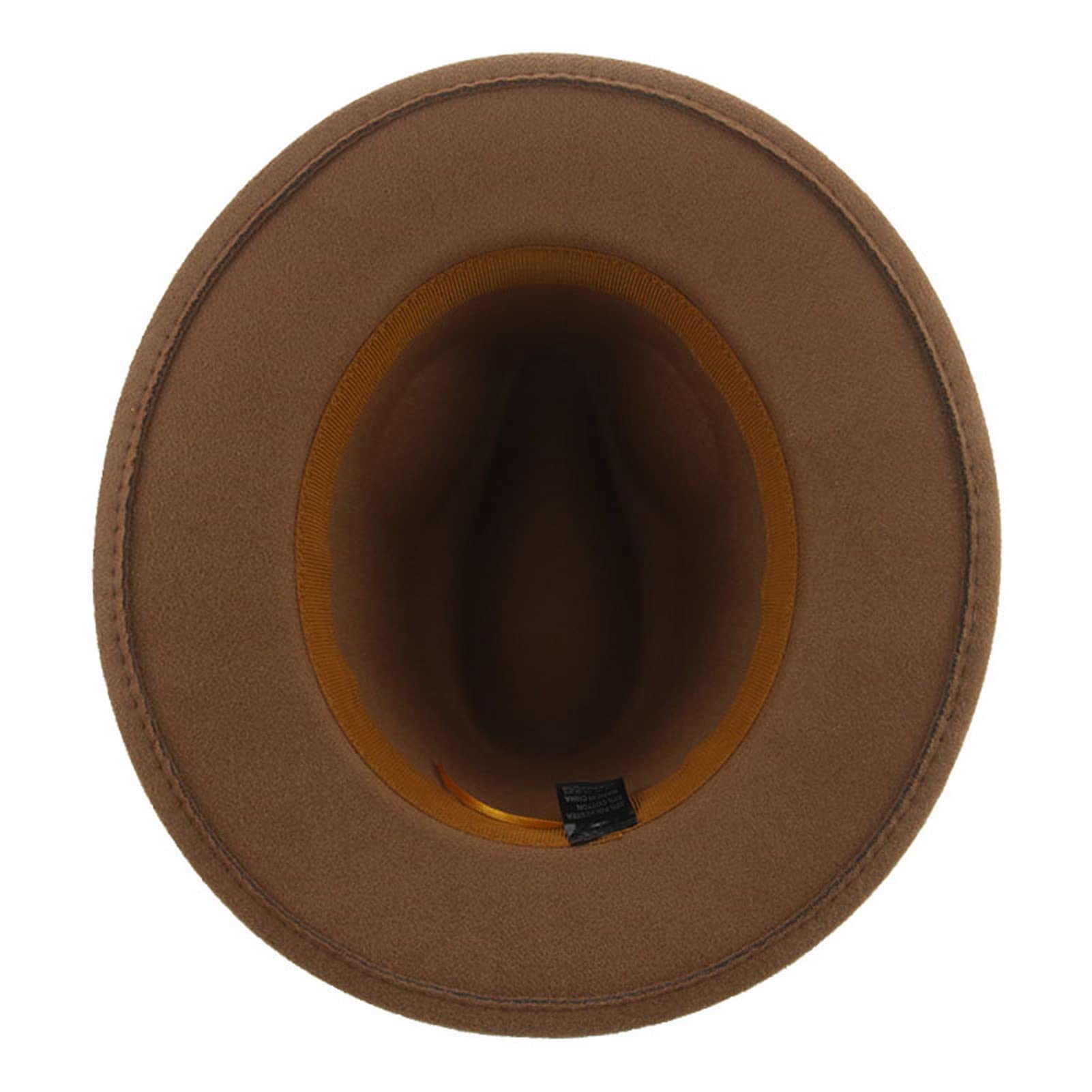 Faringoto Fedora Chapeau vintage en feutre de laine pour femme Unisexe Large bord