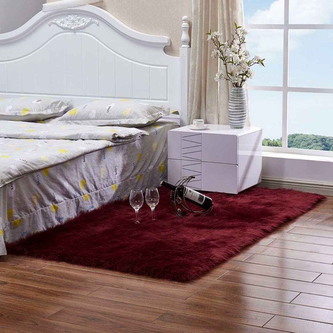 Nowoczesny aksamitny dywanik w salonie(Burgundy,60x90cm)