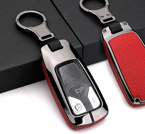 Miniatura 8 de ontto Funda para llavero compatible con Audi de piel de metal para llaves de protección completa compatible con Audi A4 S4 RS4 B9 A5 F5 4M TT FV TTS