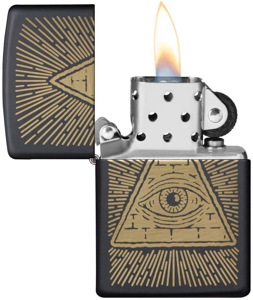 Zippo Eye of Providence Black Matte Pocket Lighter