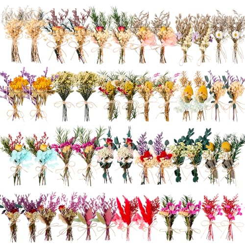 Ramo mini flores secas 48 piezas decoración natural boho