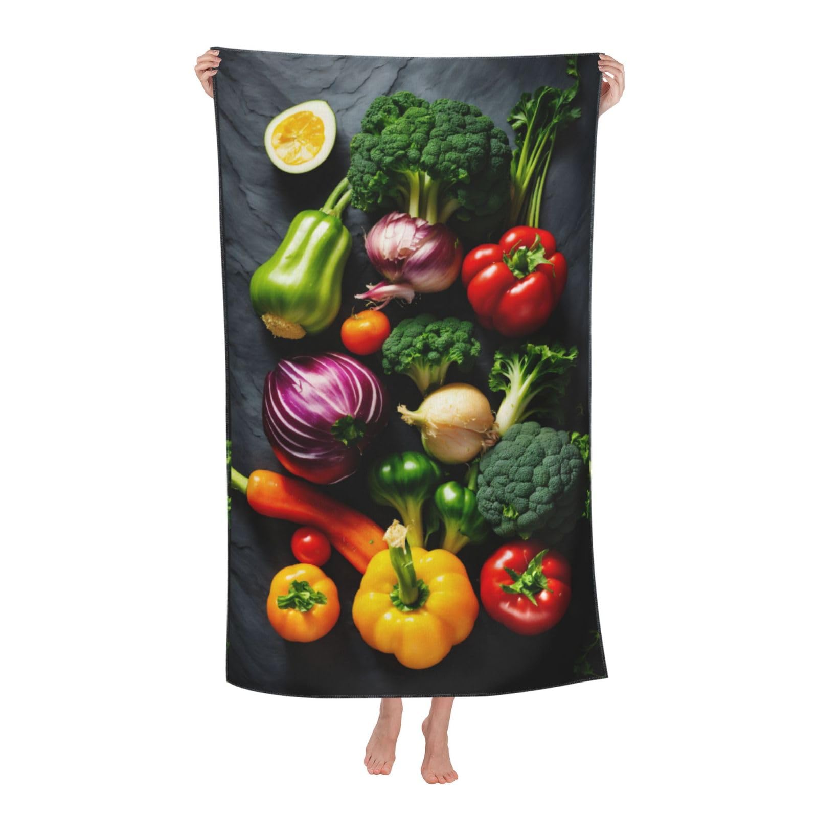 Cbaaghh Vegetable Fruit Print Adult Beach Towels,Beach & Pool Towel,Beach Towels,Towels For Camping
