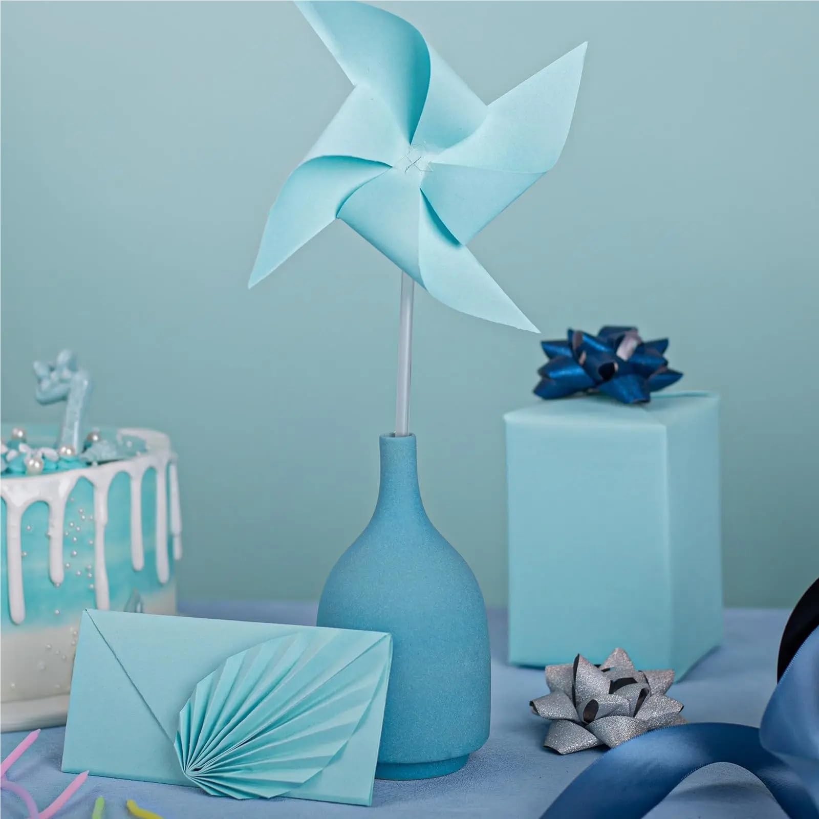 Emballage de cadeaux en rouleau papier kraft pour Mariage et Fête | Rouleau de papier d'emballage mobile for peindre des œuvres d'art de fleurs DIY(Blue 30cmx10m)
