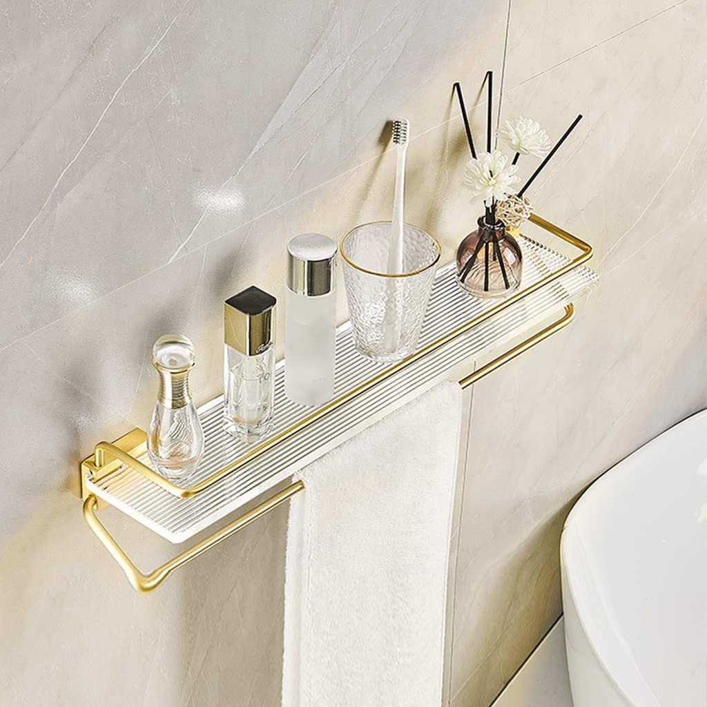Floating Shelves Wall Mounted Shower Caddy Bathroom Accessories Wall Mounted Storage Shelves Color 30cm Without Rod 50cm with