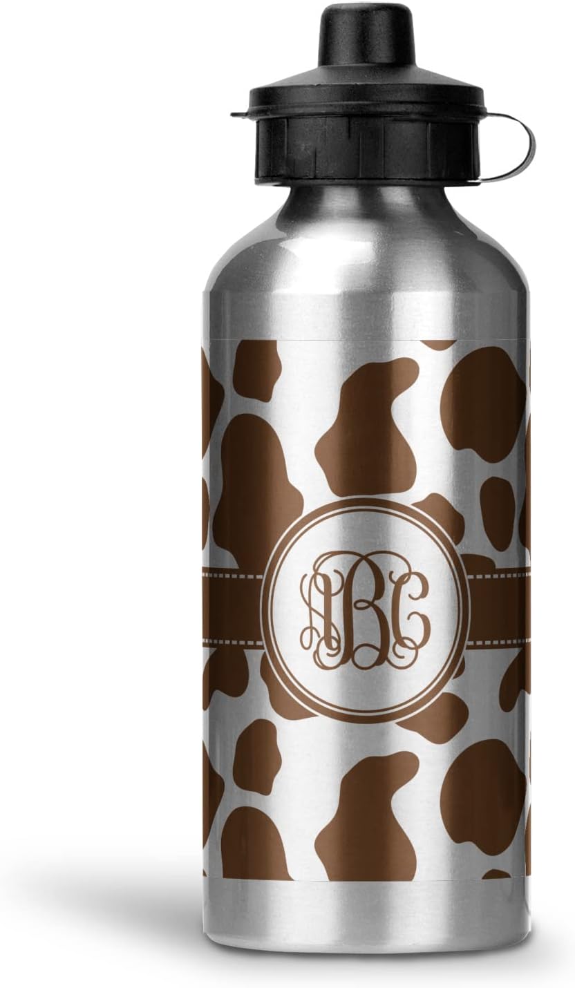 RNK Shops Personalized Cow Print Water Bottle Aluminum