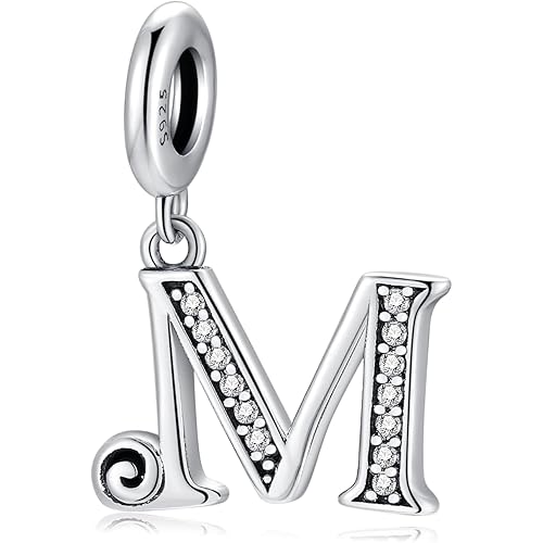 BETTY&SARAH 925 Sterling Silver Letter Charms for Bracelets and Necklace Alphabet Initial Pendant Jewelry Gift for Women