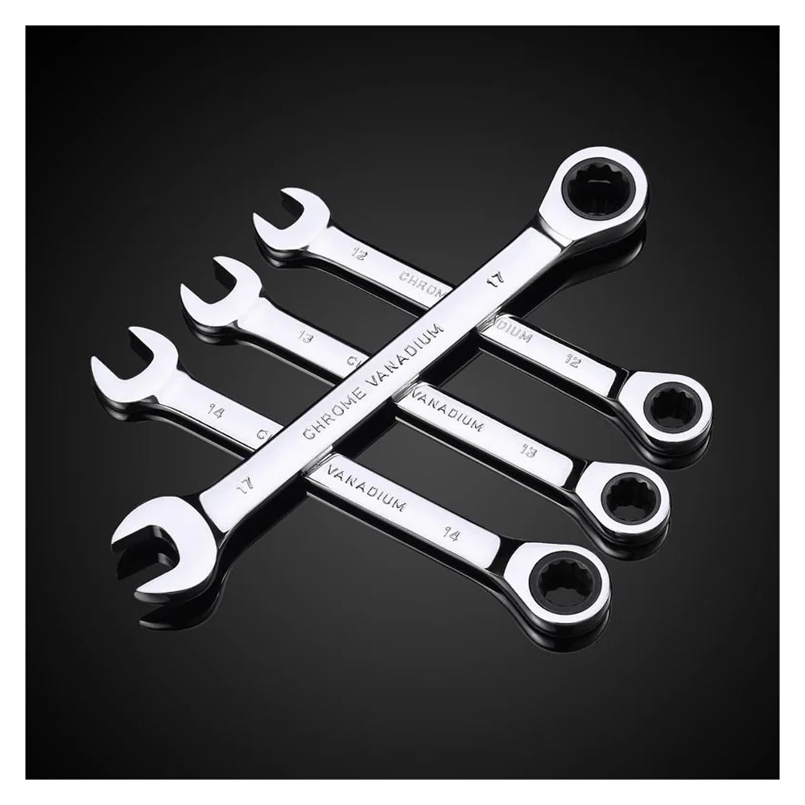 Juego De Llaves Trinquete Caja Combinada, Inglesas, Herramientas Manuales Métricas, Reparación Automóviles Alta Compatibilidad(14pcs(8-24mm))