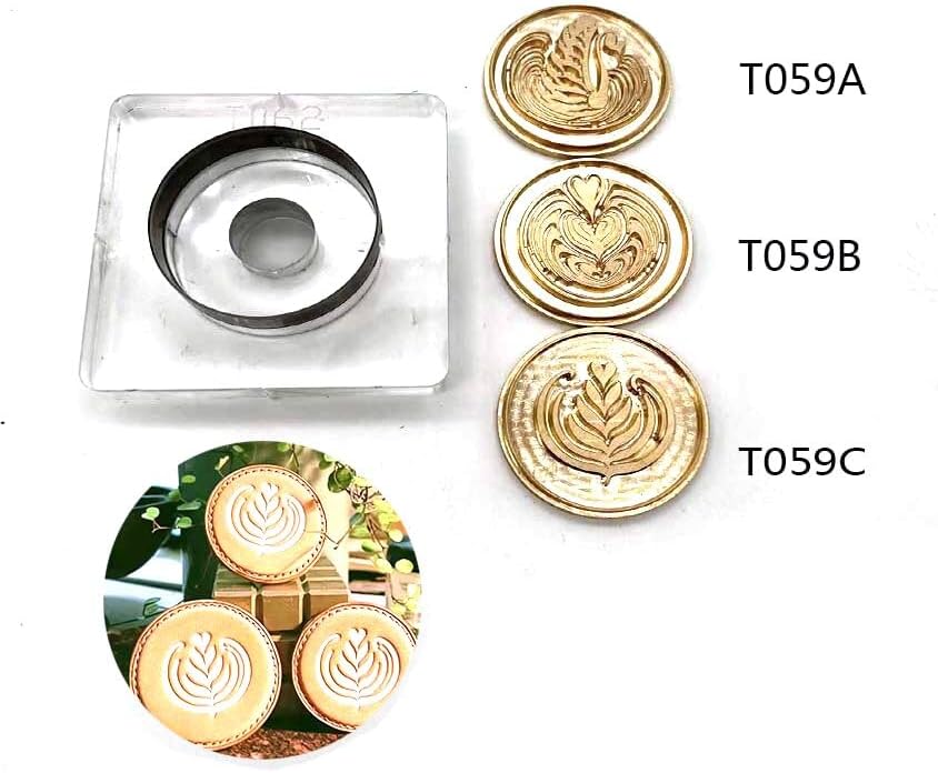 Latte Coffee Pattern Leather Stamp Cutting Die Japanese Blade Brass Stamp DIY Pendant Foil Stamping Embossing Stamps Cutter - (Color: T059C Set)