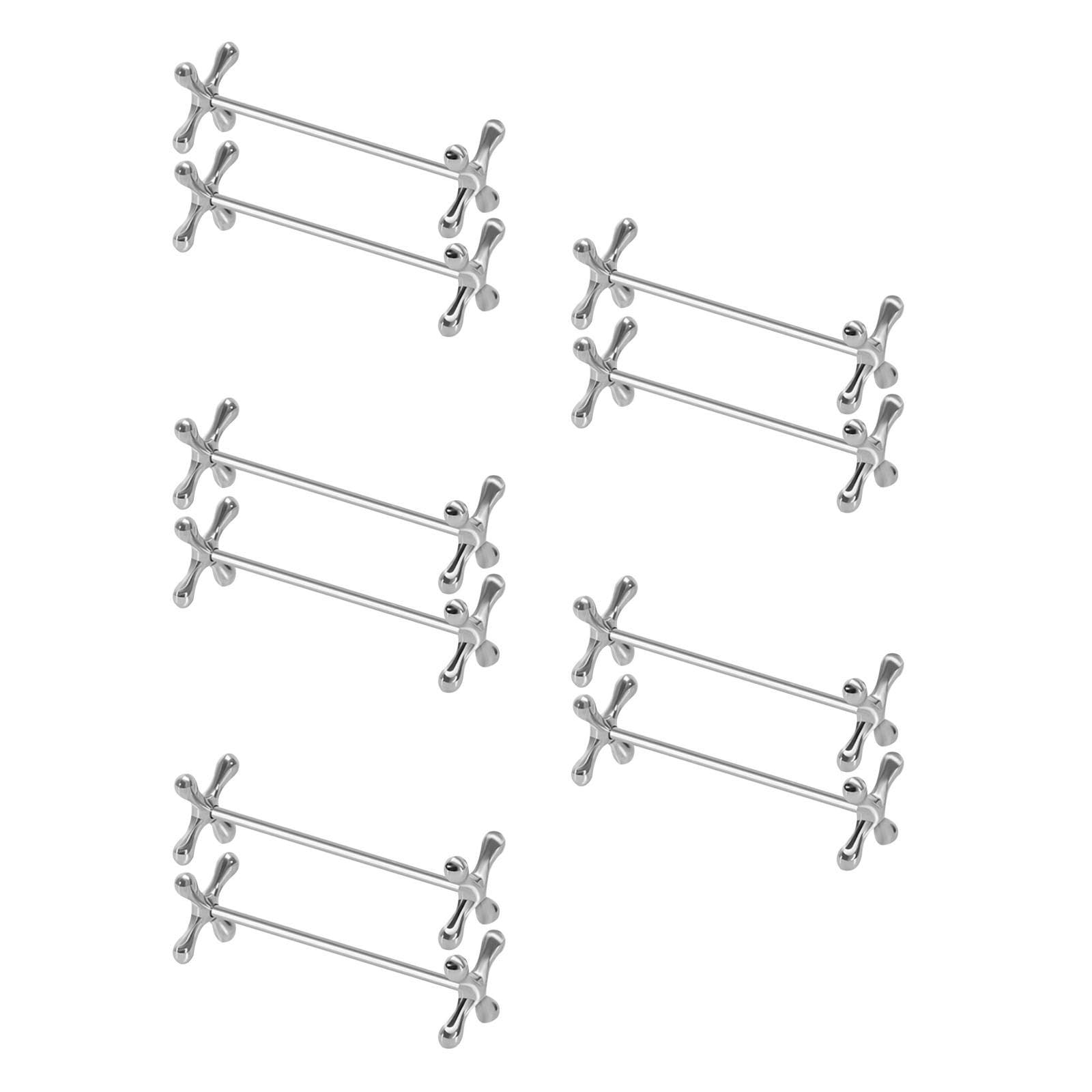 PRETYZOOM MesserbäNkchen Kreuz 10er-Set, Silber Edelstahl Halter Besteckhalter FüR Besteck, Messer, Gabel Messerhalter (8cm)