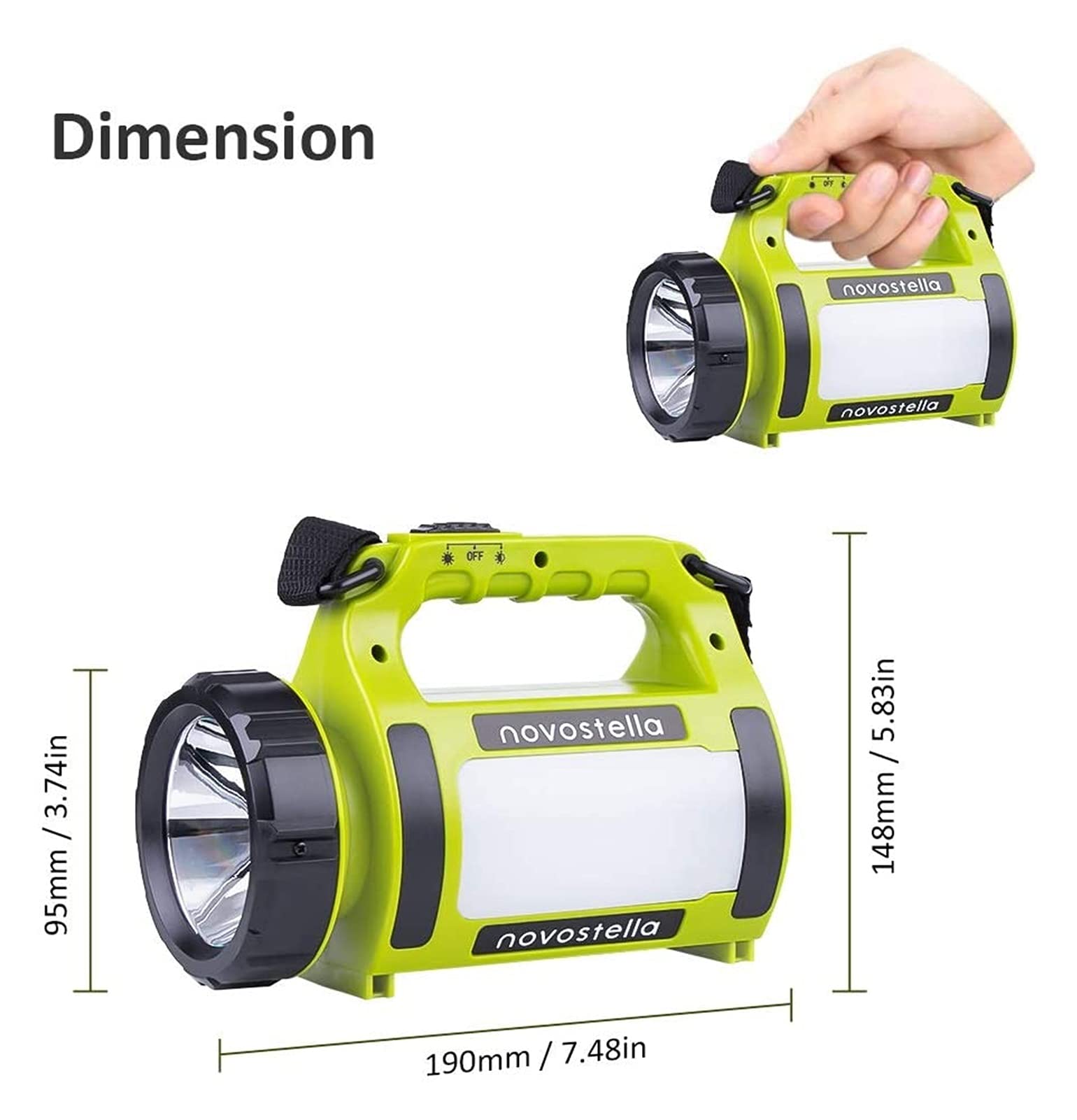 Rechargeable LED Torche, lumière de camping multifonctionnelle, projecteur de projecteur extérieur imperméable, lampe de poche à feuilles de puissance de 650lm, batterie de 2000MM, batterie de 2000mAh