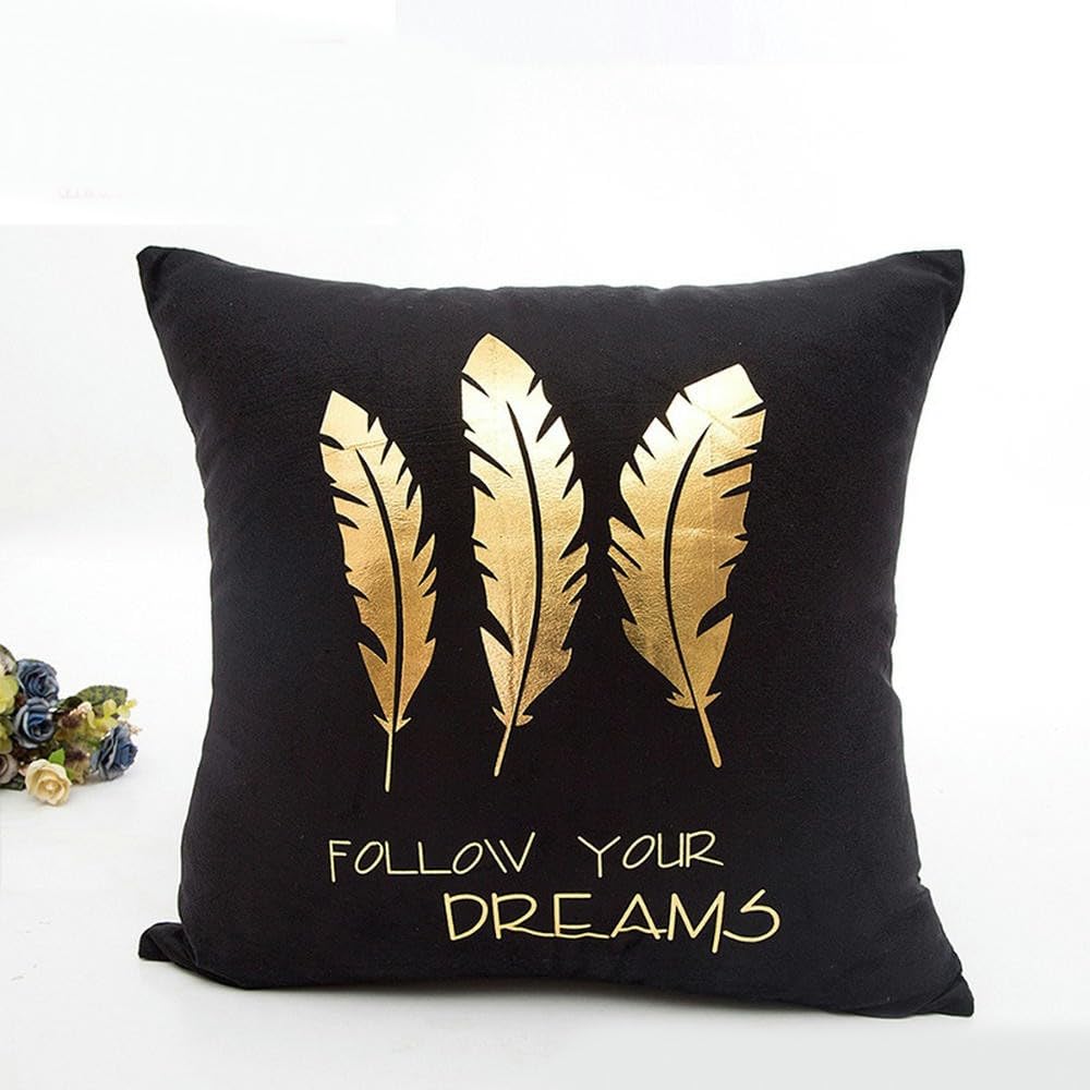 Taies d'oreiller de luxe housse de coussin bronzante noire blanche et or pour salon élégant