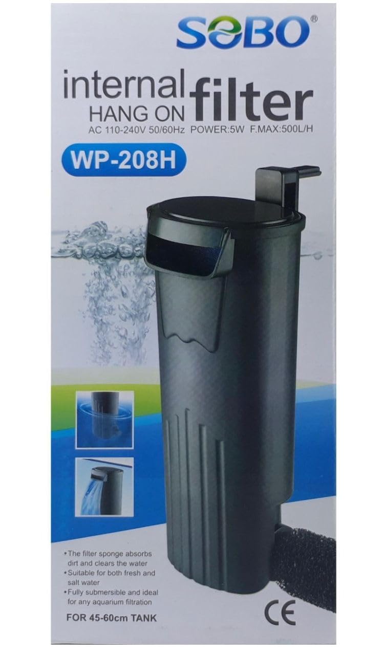Innovatives Sobo WP-208h Hang On Biochemical Filter Corner Aquarium Filter l Water Purifier Pump l Sponge Aquarium Filter l Biological Filtration for Salt Water and Fresh Water (B0C77TPSTL) Amazon Price History, Amazon Price Tracker