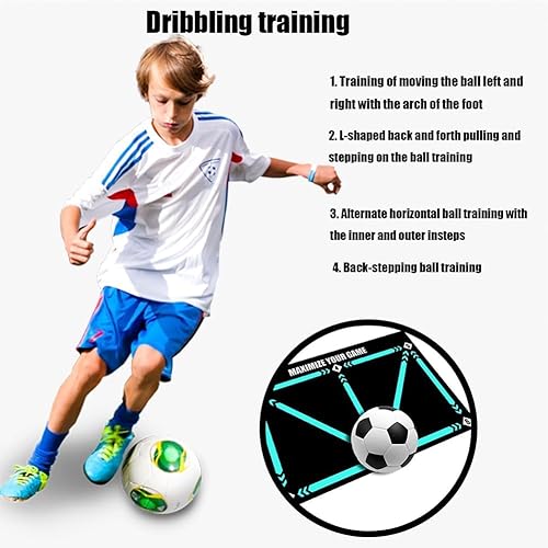 Miniatura 2 de alfombra de entrenamiento de paso de fútbol, estera de entrenamiento de fútbol, estera de deporte-Silenciosa antideslizante absorción de impactos de