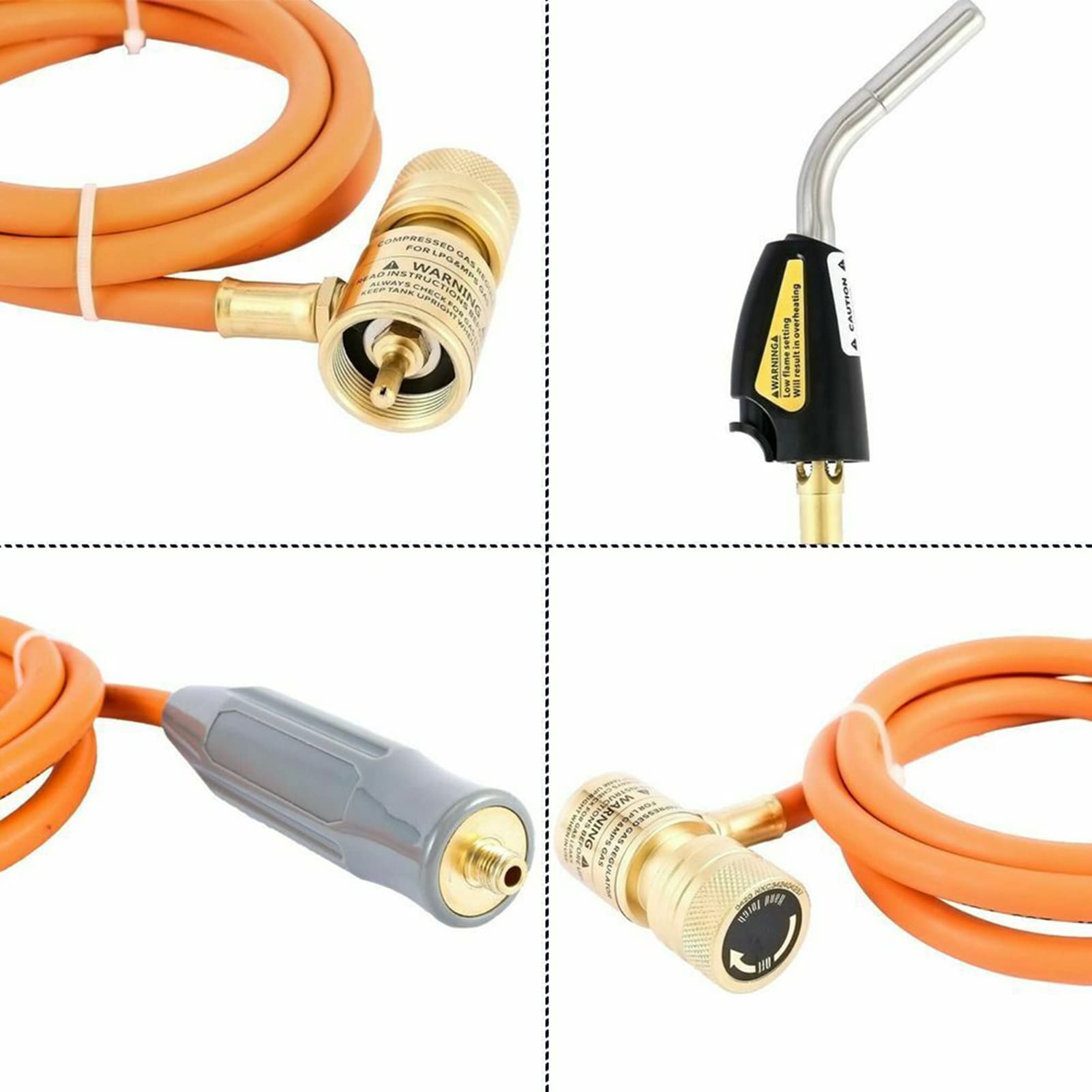 Kit de soplete de soldadura de autoencendido con llama ajustable 360 grados de punta giratoria de alta presión para soldadura, fontanería, reparación de refrigeración