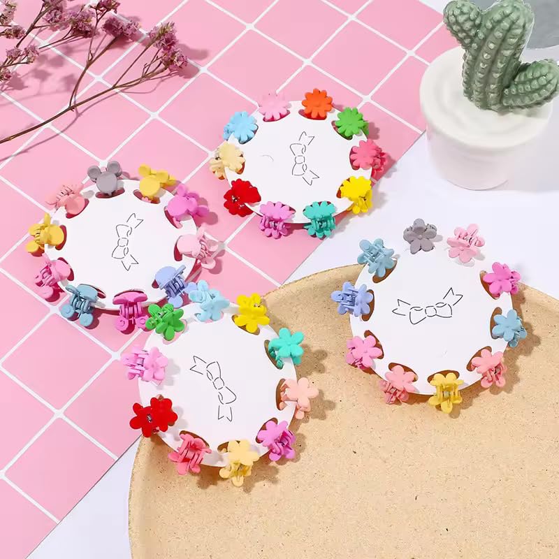 Image of NEOBABY Mini Colorful Multiple Designs Hair Clip for Multiple Hair Styling | Hair Claws Accessories for Kids Baby Girls and Women's (RandomDesigns, Pack of 50)