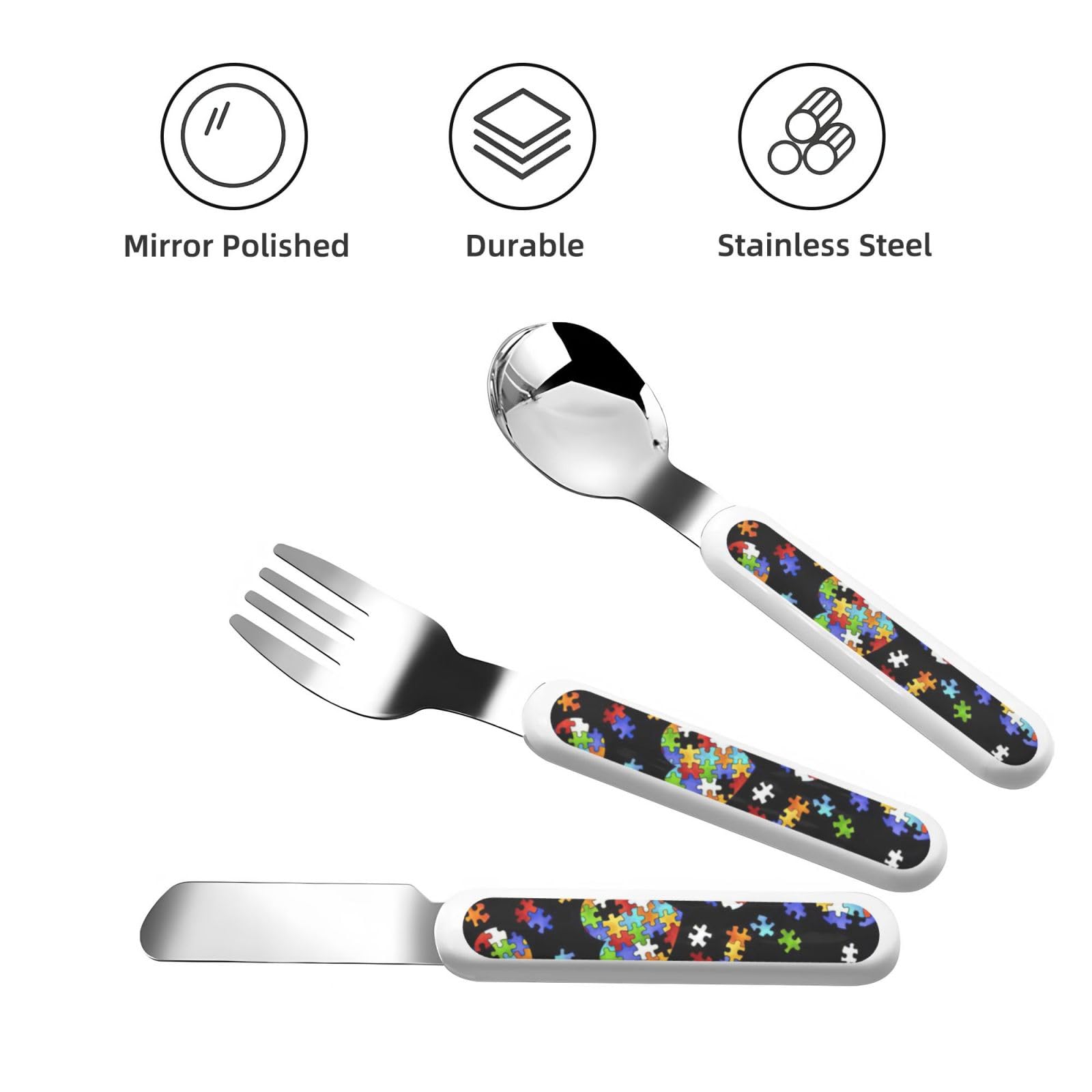 Autism Awareness Puzzle Pieces Heart print Stainless Steel