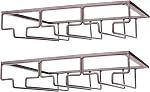 Wine Glass Rack - Under Cabinet Stemware Wine Glass Holder Glasses Storage Hanger Metal Organizer for Bar Kitchen Gold