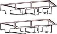 Vista 1 de Soporte para Copas de Vino - Organizador de Metal para 2 Paquetes de Copas de Vino con Tallo para Debajo del Gabinete, Colgador para Bar y Cocina