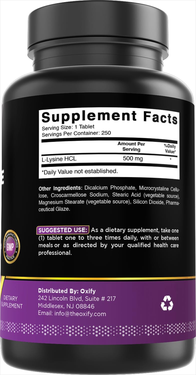 Oxify L-Lysine 500 mg, 250 Tablets — Amazon image 5