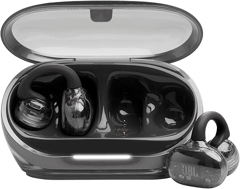 JBL Soundgear Clips Gerçek Kablosuz Açık Kulak Kulaklık, SonicArc Tasarım, 32 Saate Kadar Toplam Çalma Süresi, 4 Işın Oluşturan Mikrofon, IP54 Suya ve Toza Dayanıklı, JBL OpenSound Teknolojisi, Ghost