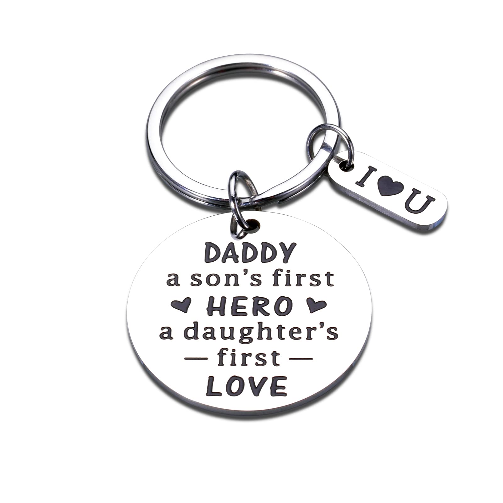 NUBARKOFather Day Gifts from Daughter Son Dad Birthday Keychain for Daddy Step Dad to Be Husband from Wife Kids I Love You Key Ring Father of The Bride Step Father Figure Anniversary Christmas Men Him Dad