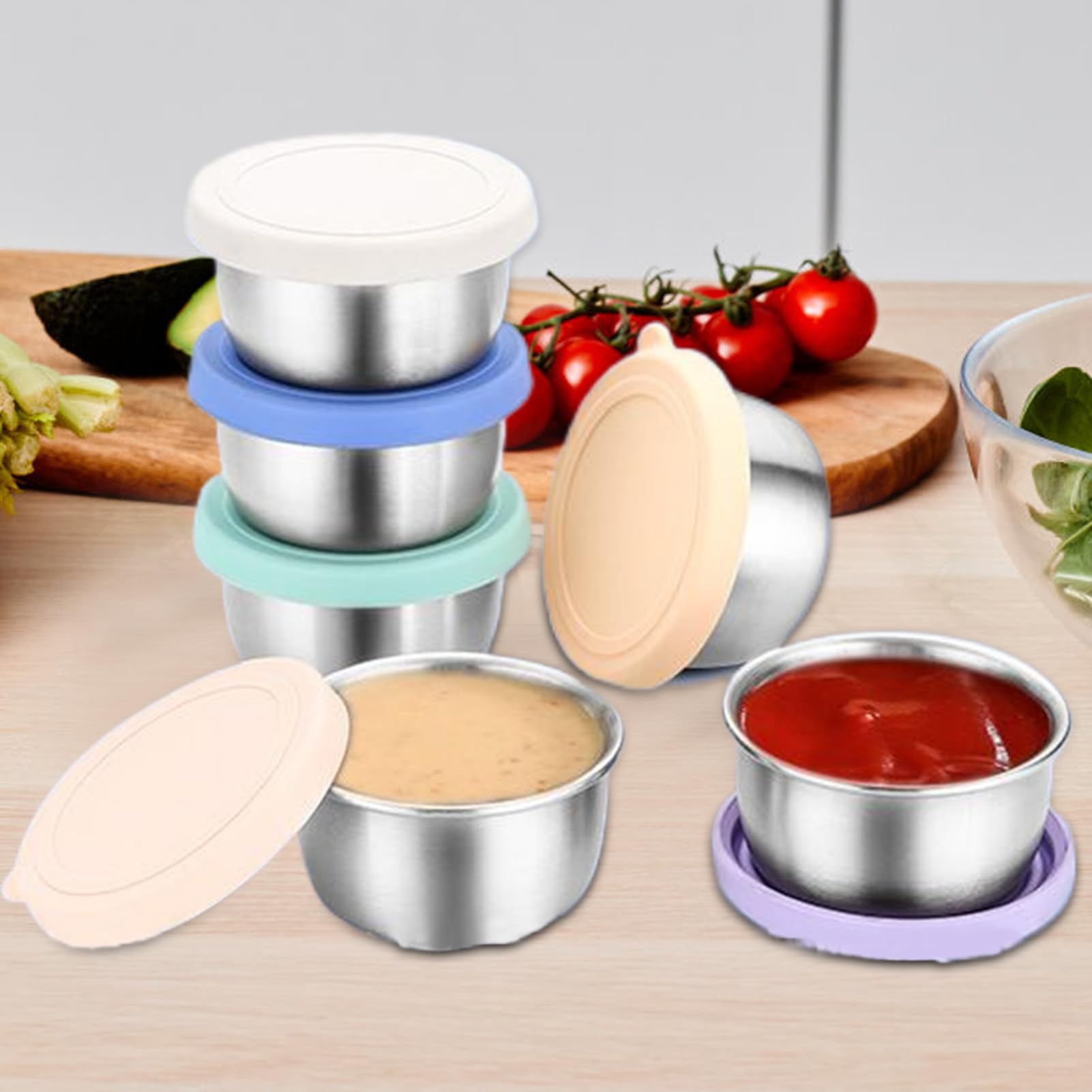 Contenitori Per Condimento Insalata Con Coperchi Riutilizzabili Ermetici
