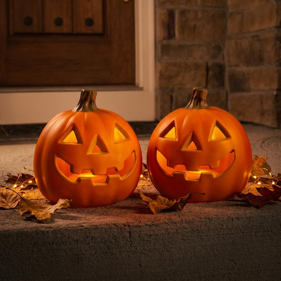 Amazon.com: Xodus Battery Operated LED Light Up Pumpkin, Jack-O