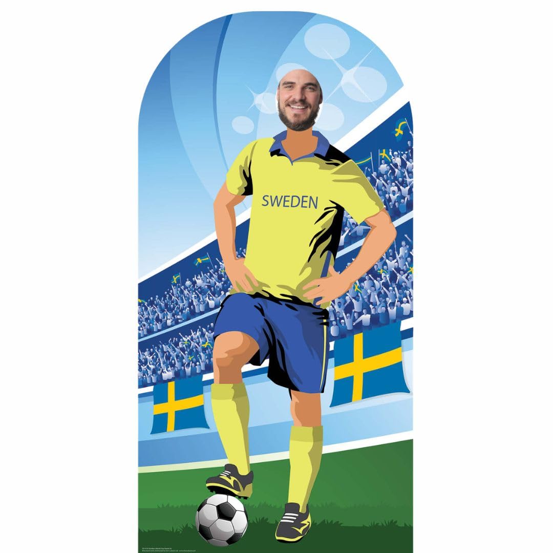 Sweden (World Cup Football Stand-in) Adult Size 6ft /190cm Tall with Free Mini Destop Cut Out โ image 1