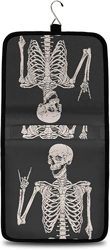 Miniatura 2 de AUUXVA Neceser colgante para mujer, bolsa de maquillaje, bolsa de cosméticos, artículos esenciales de viaje para mujeres y hombres, Cráneo