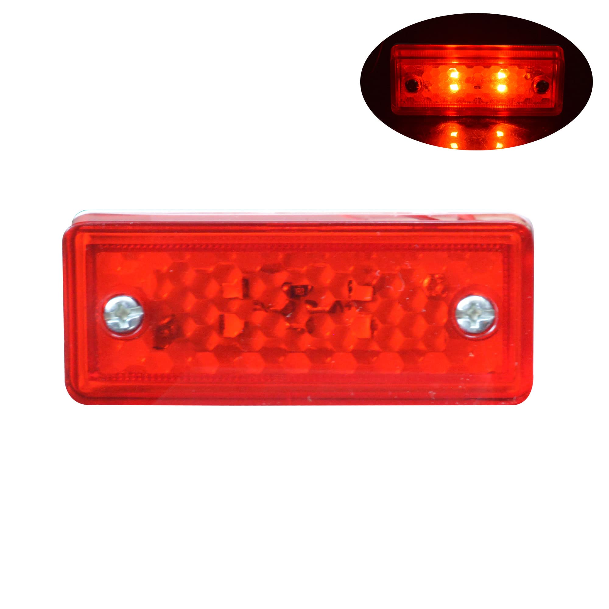 10 pezzi di luce di posizione da 3 pollici 4 luci di posizione rettangolari a LED lato rimorchio luci di posizione a goccia rosse luci di posizione a LED rettangolari, 24v (rosso/trasparente)